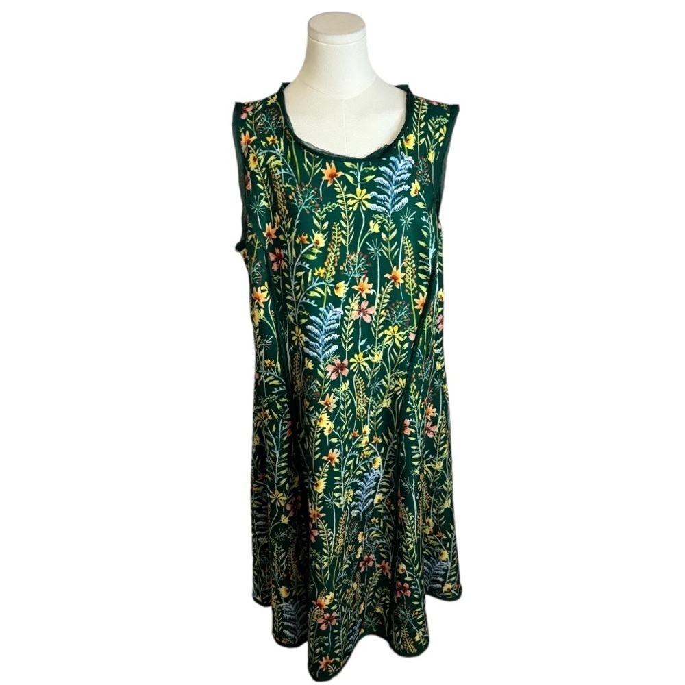 JASON WU Eloquii So Little Thyme Midi Floral Print Green Dress Size 18 Party